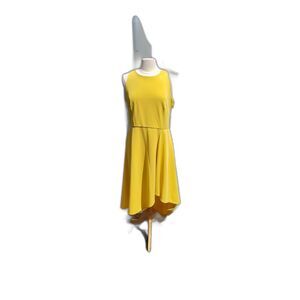NWT Vince Camuto canary yellow asymmetrical sleeveless dress size 14